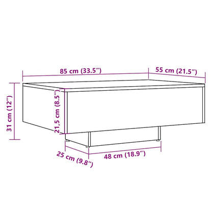 Salongbord Sofabord Artisan Eik 85x55x31 cm