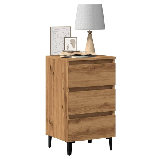 Nattbord Sengbord Artisan Eik med metallben 40x35x69 cm