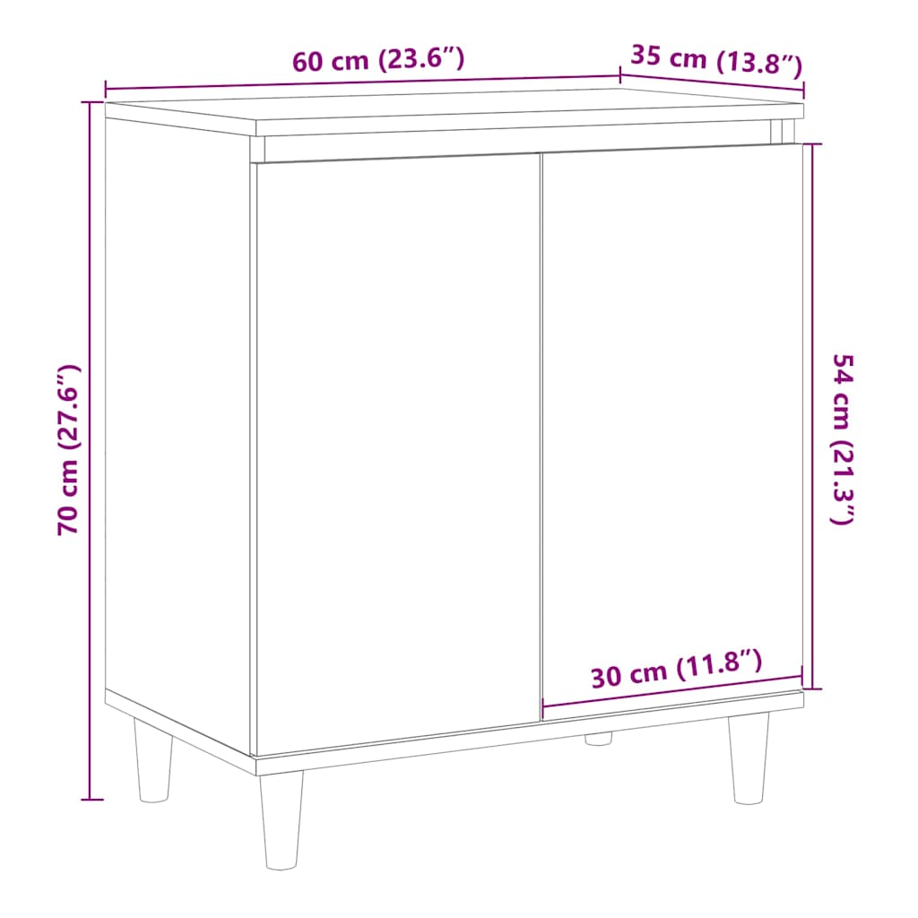 Kommode Gammelt Tre 60x35x70 cm