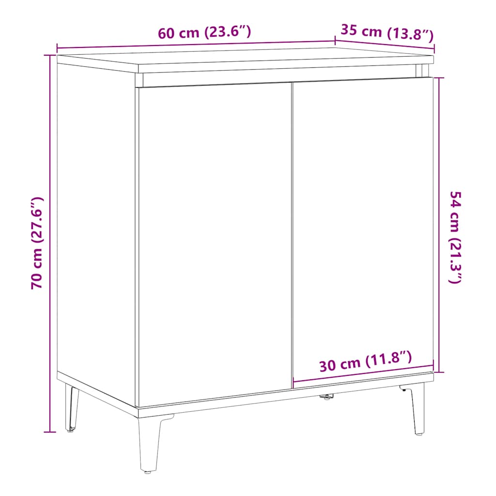 Skjenk Gammelt Tre 60x35x70 cm