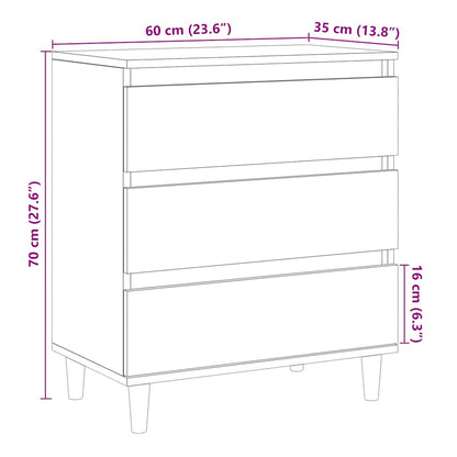 Kommode Brun Eik 60x35x70 cm
