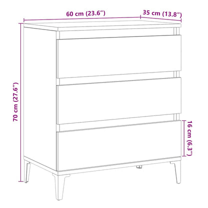 Kommode Brun Eik 60x35x70 cm