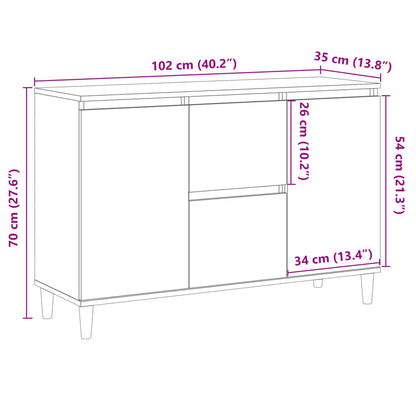 Skjenk Gammelt Tre 102x35x70 cm