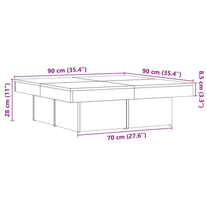 Salongbord Sofabord Gammelt Tre 90x90x28 cm