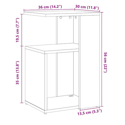 Sidebord artisan eik 36x30x56 cm konstruert tre