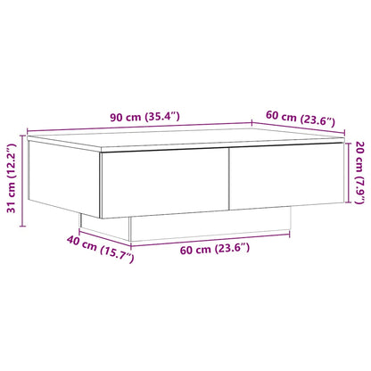 Salongbord Sofabord Artisan Eik 90x60x31 cm