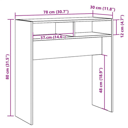 Konsollbord artisan eik 78x30x80 cm konstruert tre