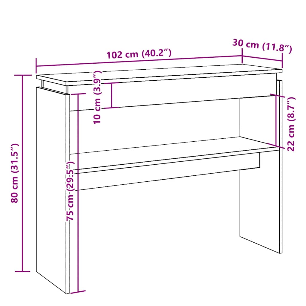 Avlastningsbord konsollbord Gammelt Tre 80x30x102 cm