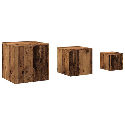 Sidebord Gammelt Tre 3 stk