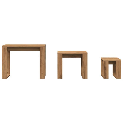 Salongbord Sofabord Artisan Eik 3 stk