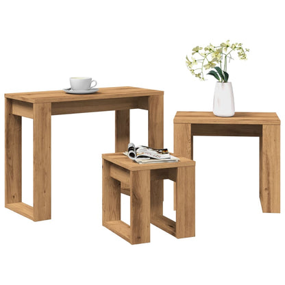 Salongbord Sofabord Artisan Eik 3 stk