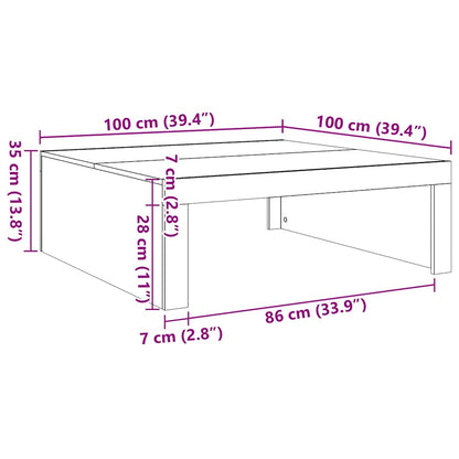 Salongbord Sofabord Artisan Eik 100x100x35 cm