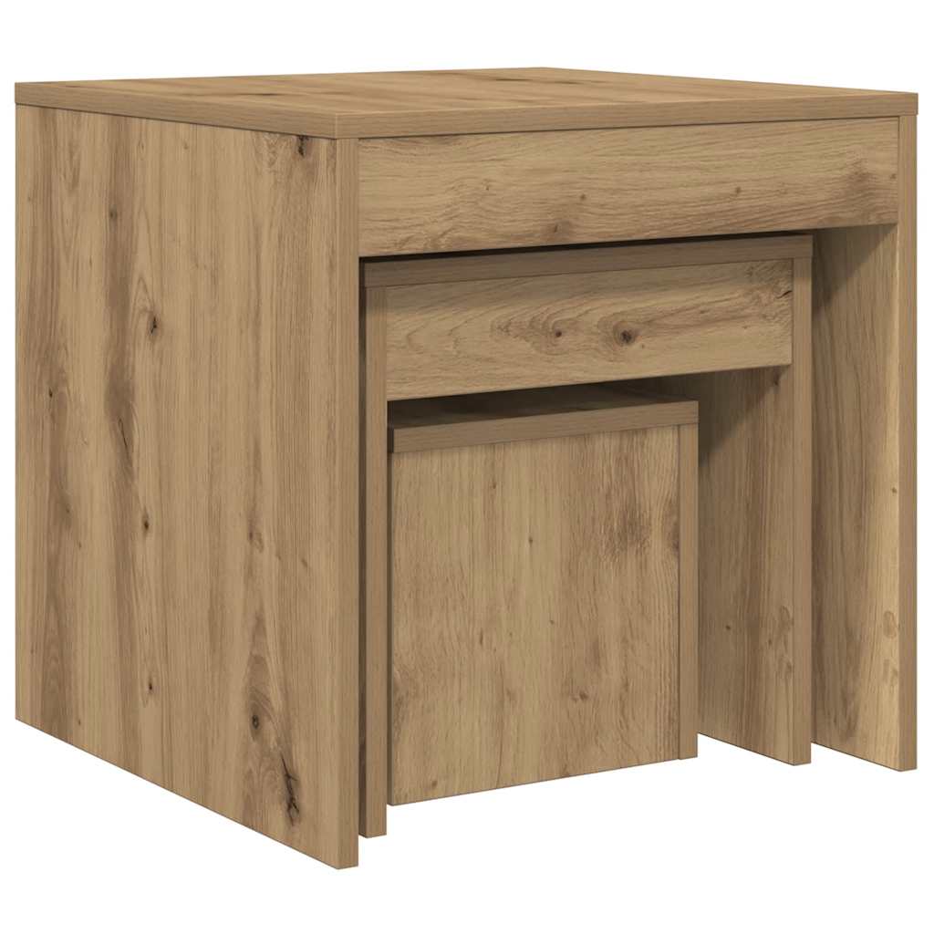 Stablebord 3 stk artisan eik konstruert tre