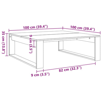 Salongbord Sofabord Gammelt Tre 100x100x35 cm