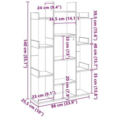 Bokhylle Gammelt Tre 86x25,5x140 cm