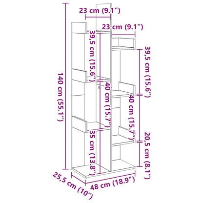 Bokhylle Gammelt Tre 48x25,5x140 cm