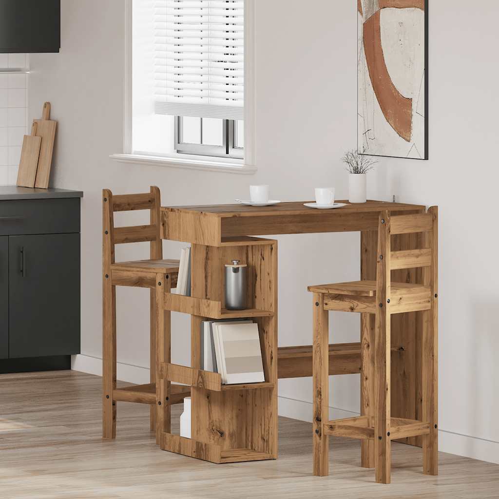 Barbord med oppbevaring artisan eik 100x48x101,5 cm