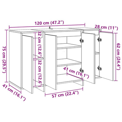 Skjenk Gammelt Tre 120x41x75 cm