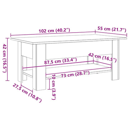 Salongbord Sofabord Gammelt Tre 102x55x42 cm