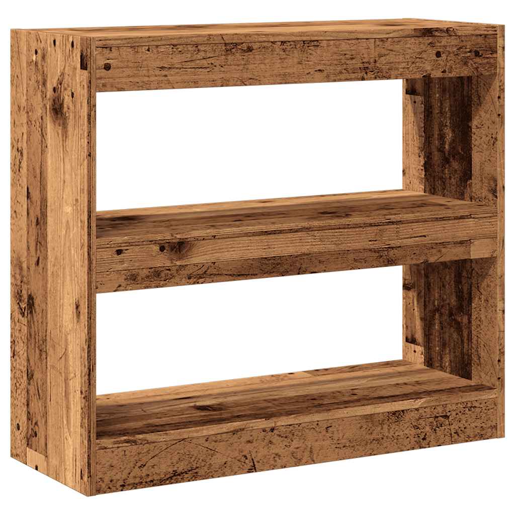 Bokhylle/romdeler gammelt tre 80x30x72 cm