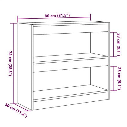 Bokhylle/romdeler gammelt tre 80x30x72 cm