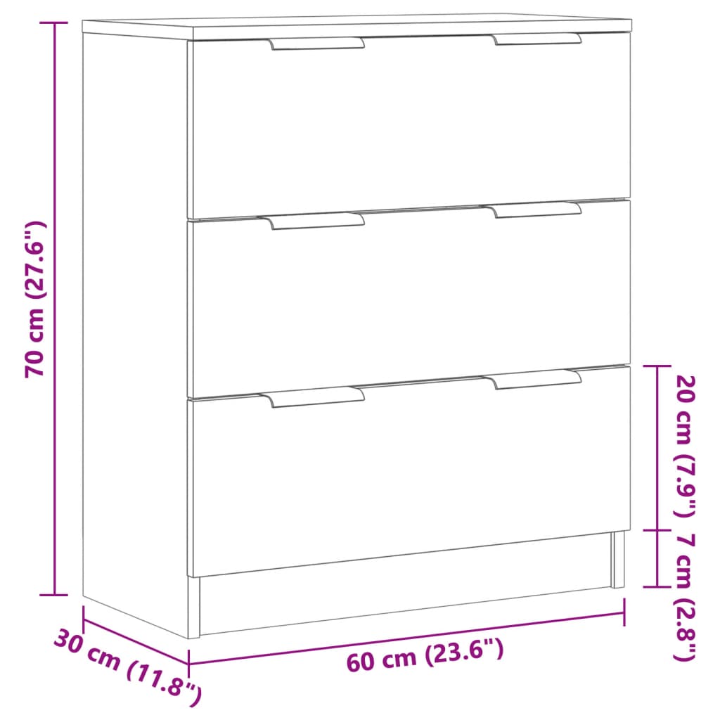 Skjenk Gammelt Tre 60x30x70 cm