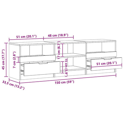 TV-Møbel Gammelt Tre TV-benk 150x33,5x45 cm