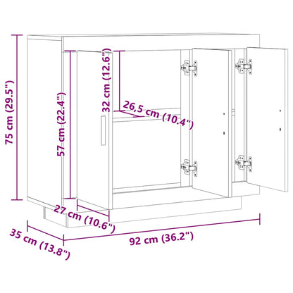 Skjenk Gammelt Tre 92x35x75 cm