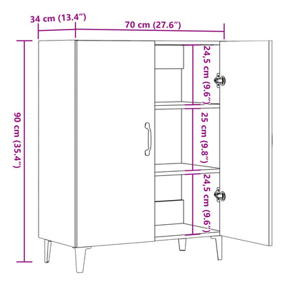 Skjenk Gammelt Tre 70x34x90 cm