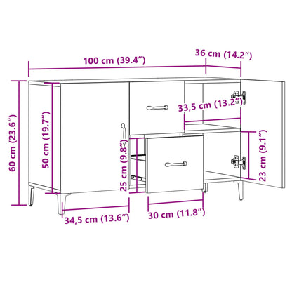 Skjenk Gammelt Tre 100x36x60 cm