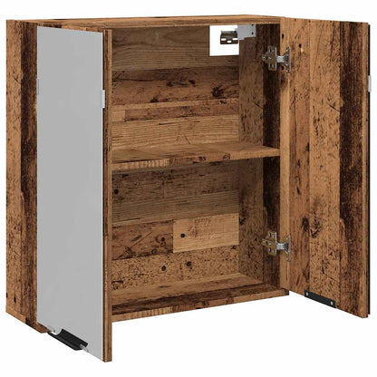 Baderomsspeil Baderomshylle med speil Gammelt Tre 64x20x66,5cm