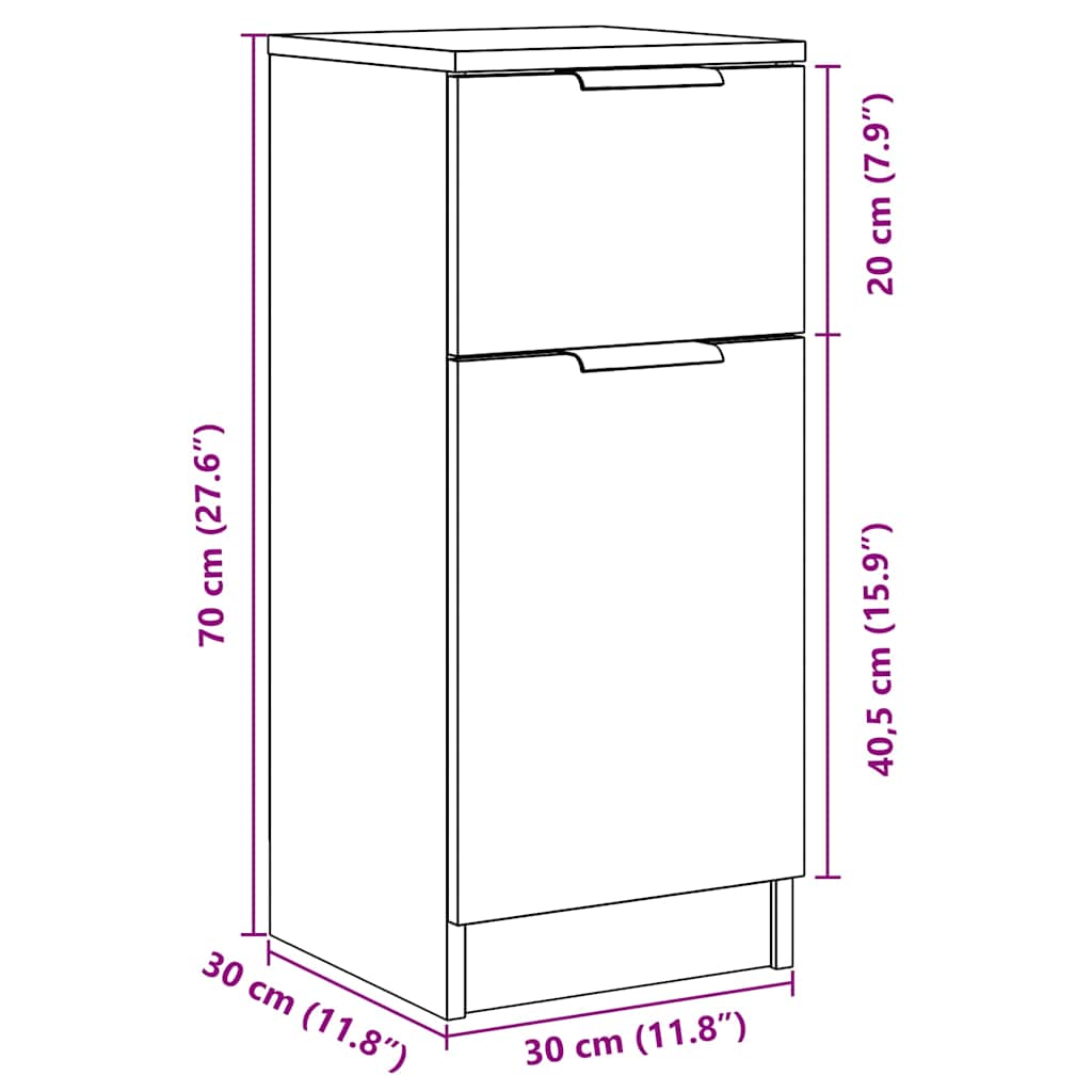 Skjenk Gammelt Tre 30x30x70 cm