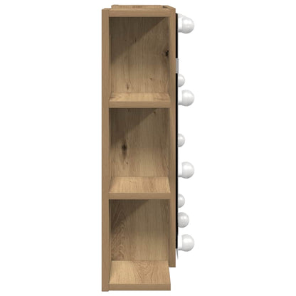 Baderomsspeil Skap med LED Artisan Eik 70x16,5x60 cm