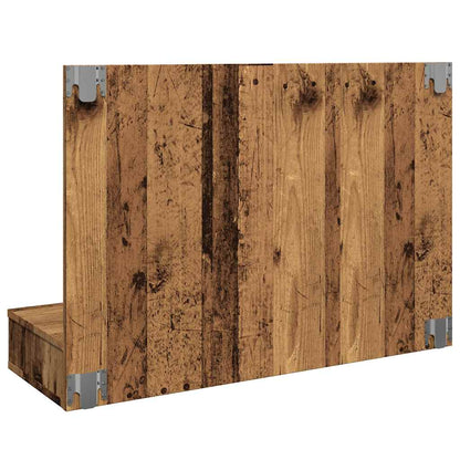 Baderomsspeil Speilskap med LED Gammelt Tre 90x31,5x62 cm