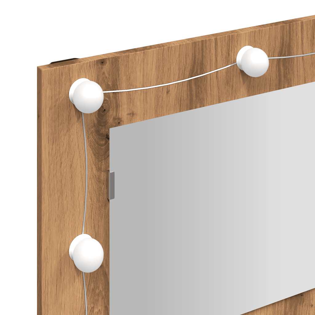 Baderomsspeil Speilskap med LED Artisan Eik 90x31,5x62 cm