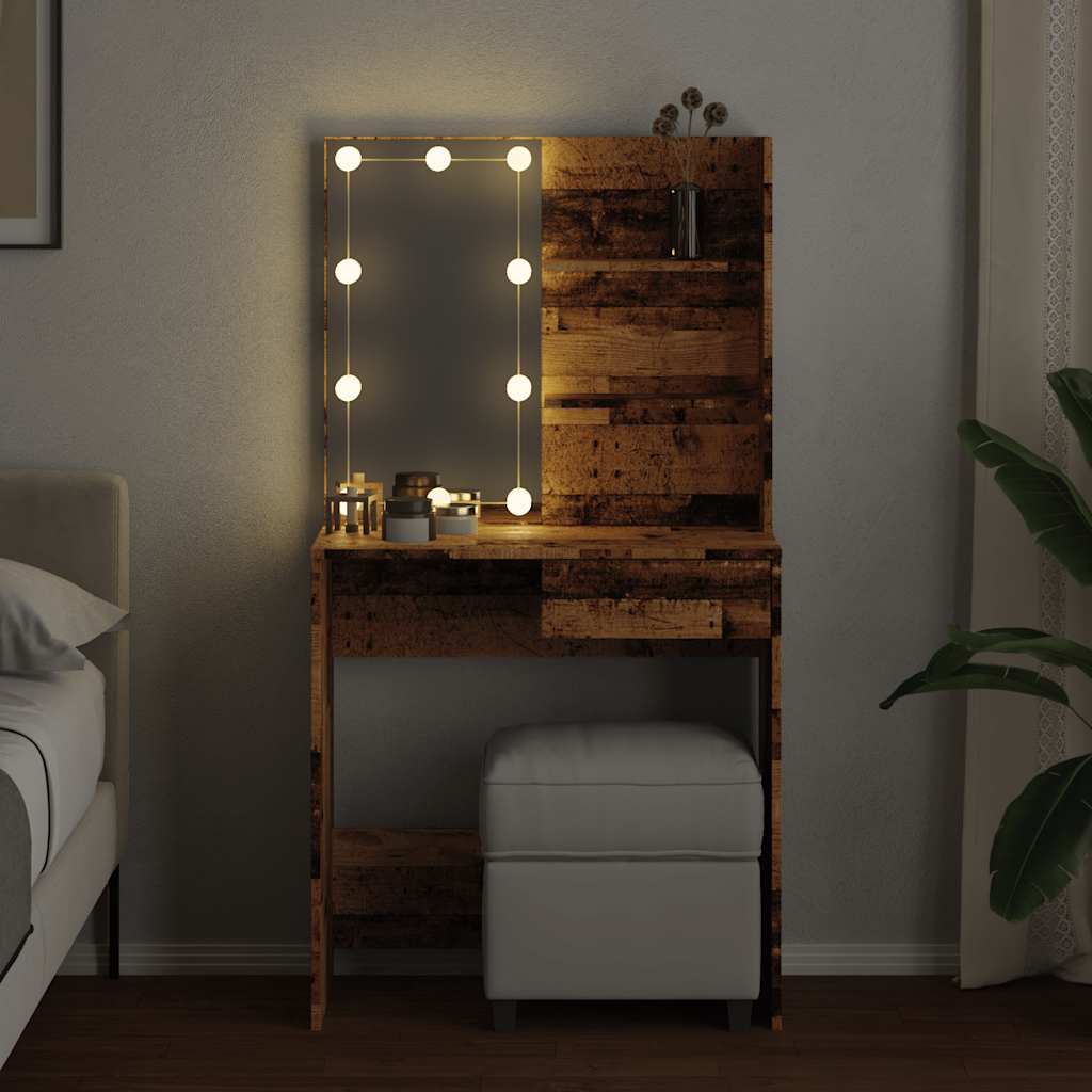 Sminkebord Gammelt Tre LED 74,5x40x141 cm