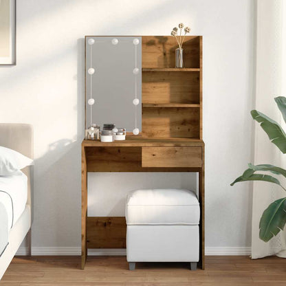 Sminkebord Artisan Eik LED 74,5x40x141 cm