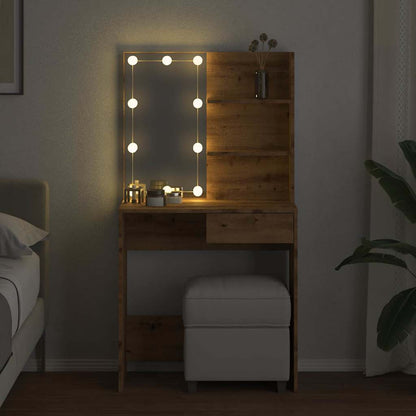 Sminkebord Artisan Eik LED 74,5x40x141 cm
