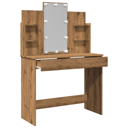 Sminkebord Artisan Eik LED 96x40x142 cm