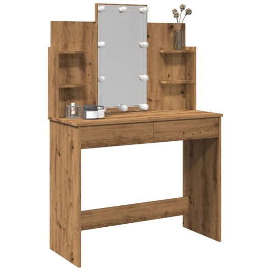 Sminkebord Artisan Eik LED 96x40x142 cm