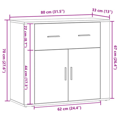 Skjenk Gammelt Tre 80x33x70 cm