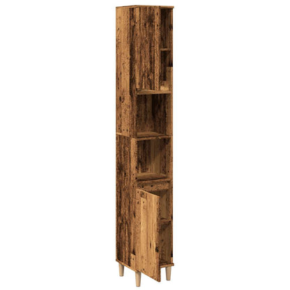Baderomsskap Gammelt Tre 30x30x190 cm