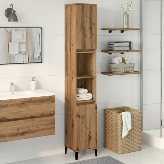 Baderomsskap artisan eik 30x30x190 cm konstruert tre