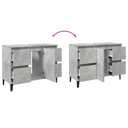 Servantskap Betonggrå 80x33x60 cm