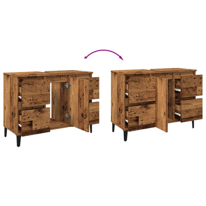 Servantskap Gammelt Tre 80x33x60 cm