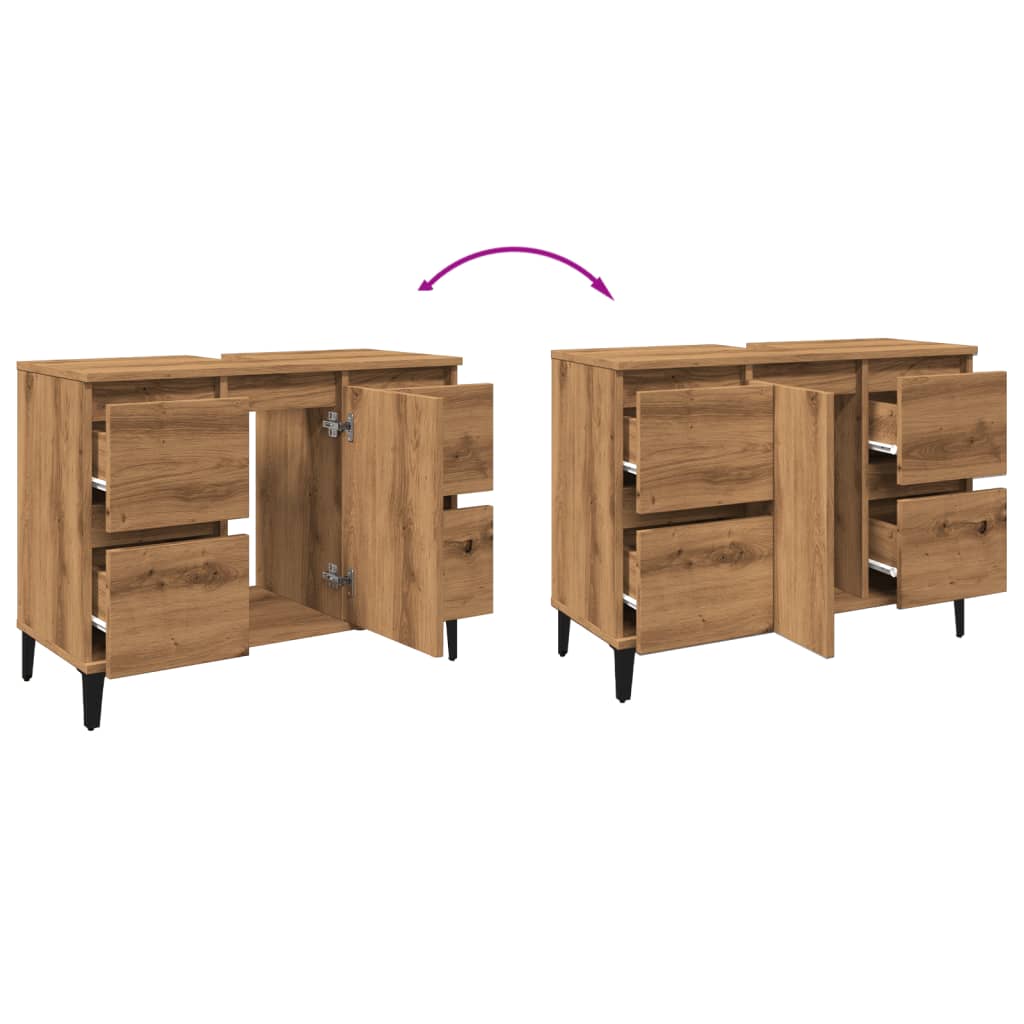 Servantskap Artisan Eik 80x33x60 cm