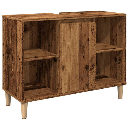 Baderomsskap Gammelt Tre 80x33x60 cm