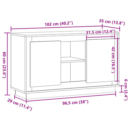 Skjenk Gammelt Tre 102x35x60 cm
