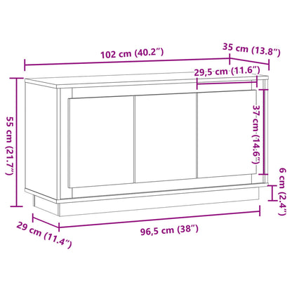 Skjenk Gammelt Tre 102x35x55 cm