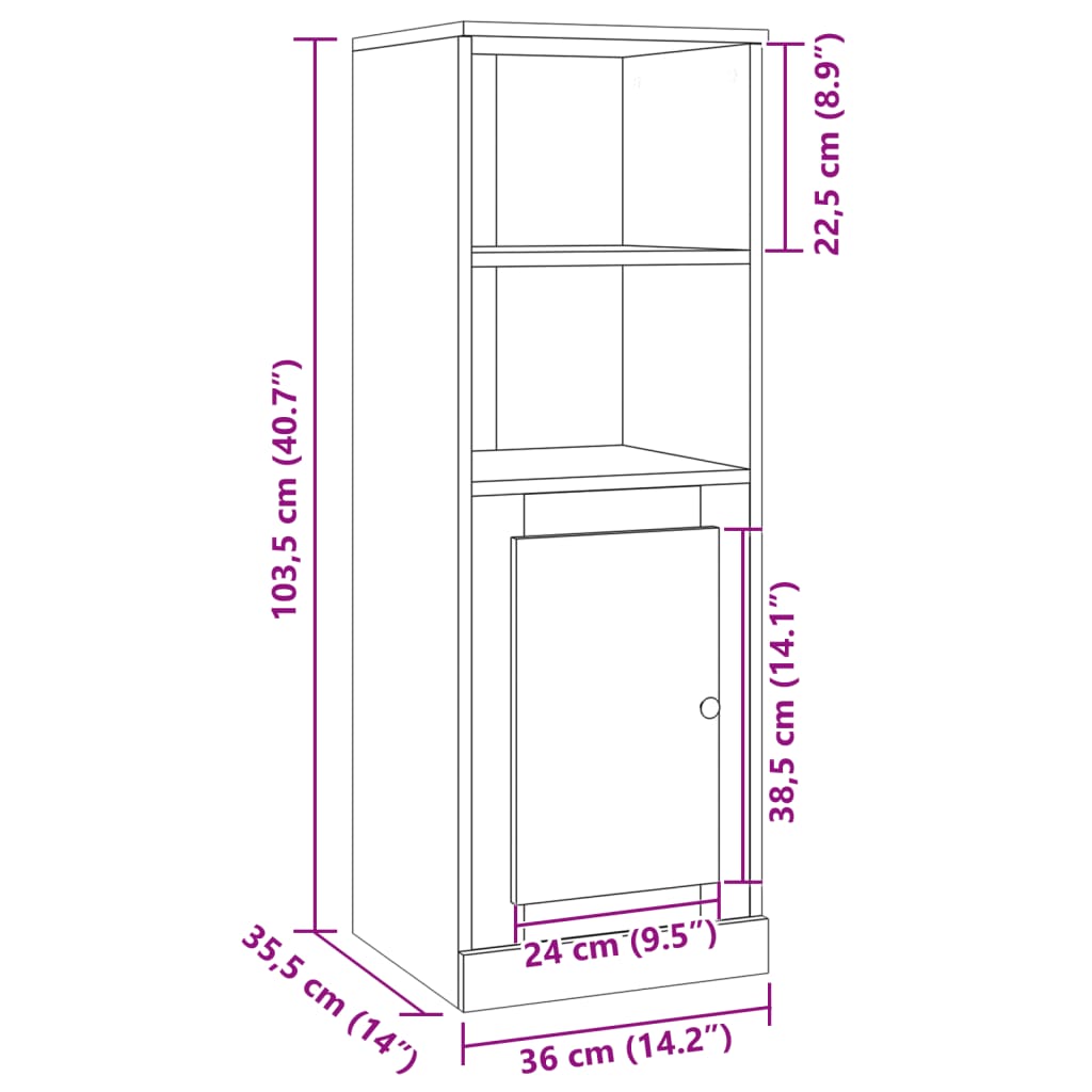 Skap Gammelt Tre 36x35,5x103,5 cm